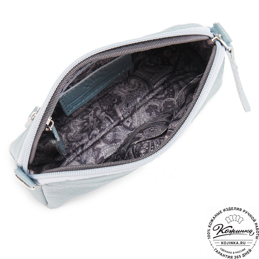 Кожаный клатч "Марта" (голубой)